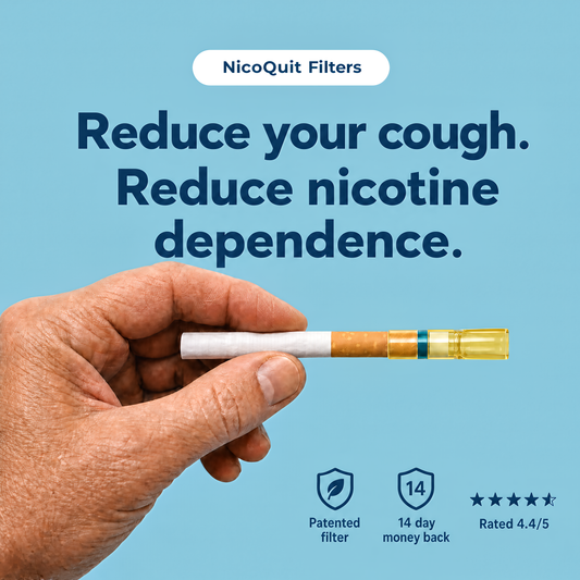NicoQuit® – Minder hoesten. Minder lichamelijke afhankelijkheid. | Filtert teer en nicotine | 20 stuks