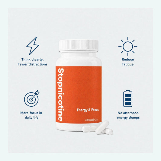 Stopnicotine Energie – Minder Vermoeid, Voel Je Energieker Tijdens Stoppen Met Roken | 60 Capsules