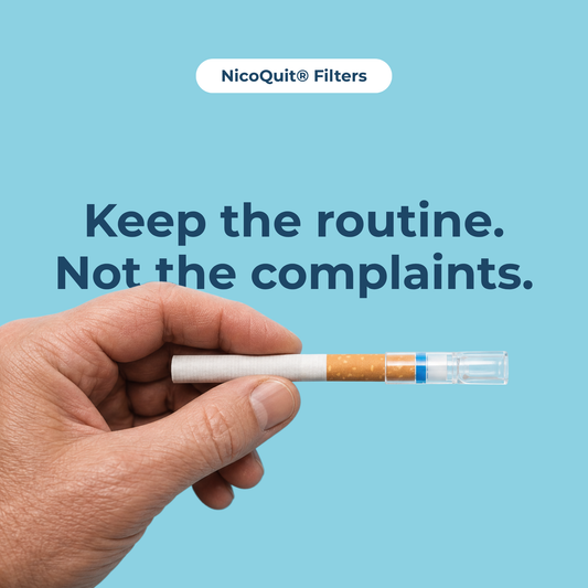 NicoQuit® – Wel het plezier. Niet de klachten | Filtert Teer & Nicotine | 60 Stuks