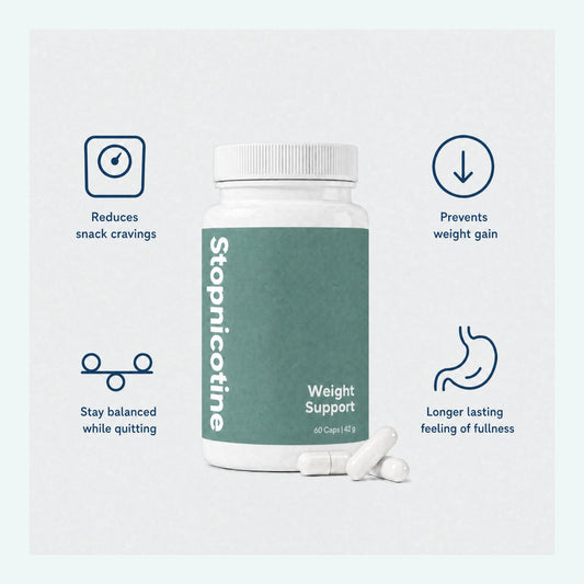 Stopnicotine Gewicht – Voorkom Extra Kilos Tijdens Stoppen Met Roken, Verminder Snack Cravings | 60 Capsules